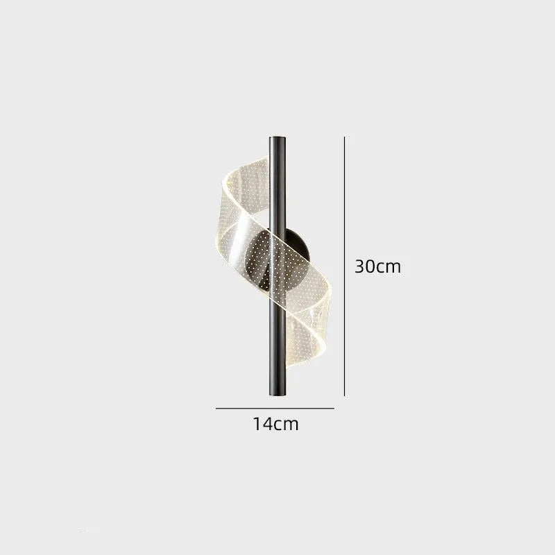 New Art corridor stair background wall lamp with acrylic shade, black finish, smart Tmall Genie compatible