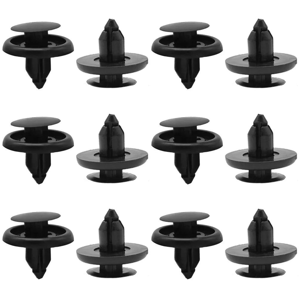 50 black plastic push-type screw rivets for GM car bumper mudguard and splash cover trim fasteners