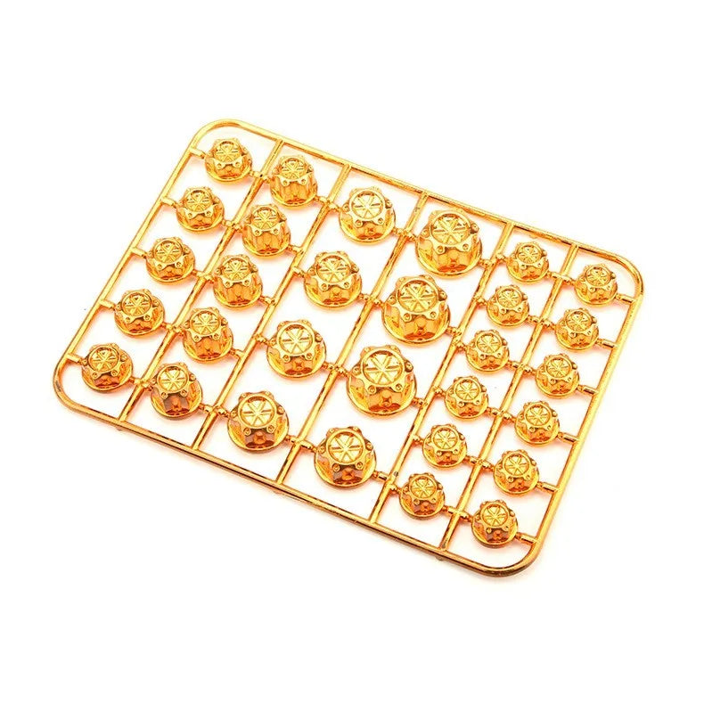 Set of 30 coloured ABS plastic screw caps for motorcycle engine modification.