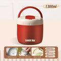 304 Stainless Steel Insulated Lunch Box 1.3L round shape in Beige with lid and insulated bag