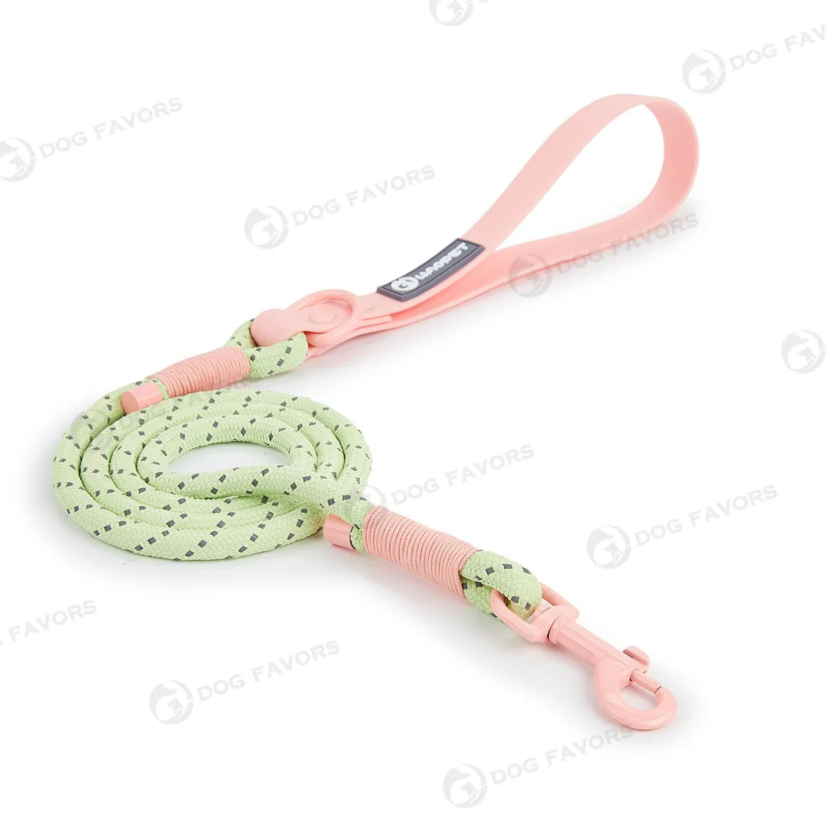 Dark Red Purple Yellow PVC dog leash held in a hand, showing the 120cm length and hand loop