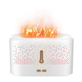 White ultrasonic aromatherapy diffuser with 200ml tank, USB cable, and essential oil bottle on a desk