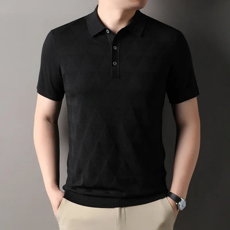 Men's thin ice silk quick-drying short sleeve T-shirt in five colour options