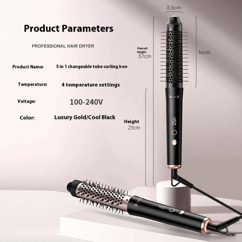Automatic hair curler for large waves in rose gold with three included headbands
