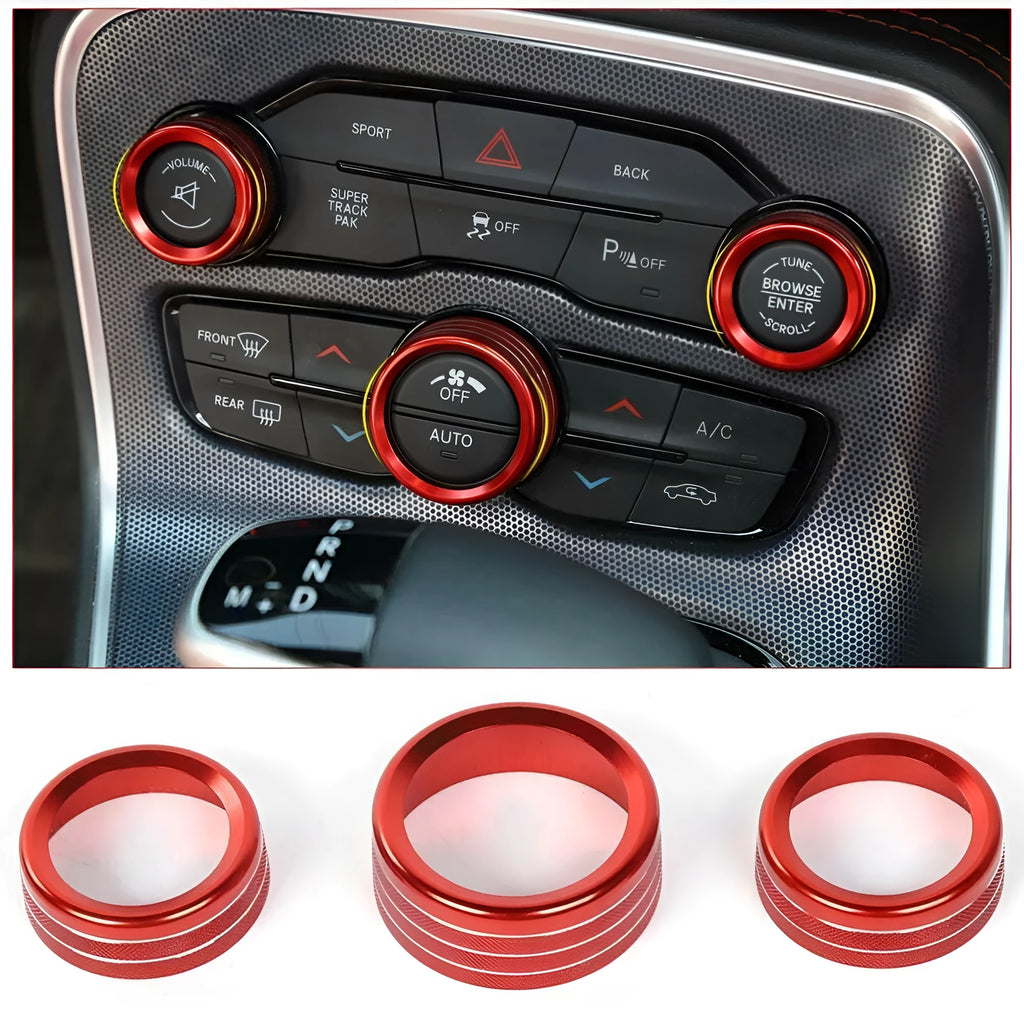 Aluminium alloy air conditioning knob decorative ring for Dodge Grand Cherokee interior