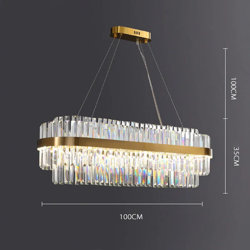 Modern crystal and stainless steel chandelier with multi-head fish-shaped design and LED lighting