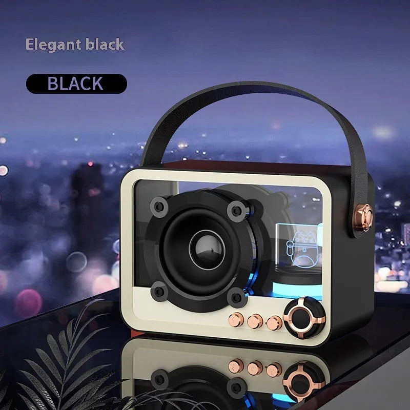 Mini glass Bluetooth speaker in Lucky Cat design, black or white, with Type-C charging cable