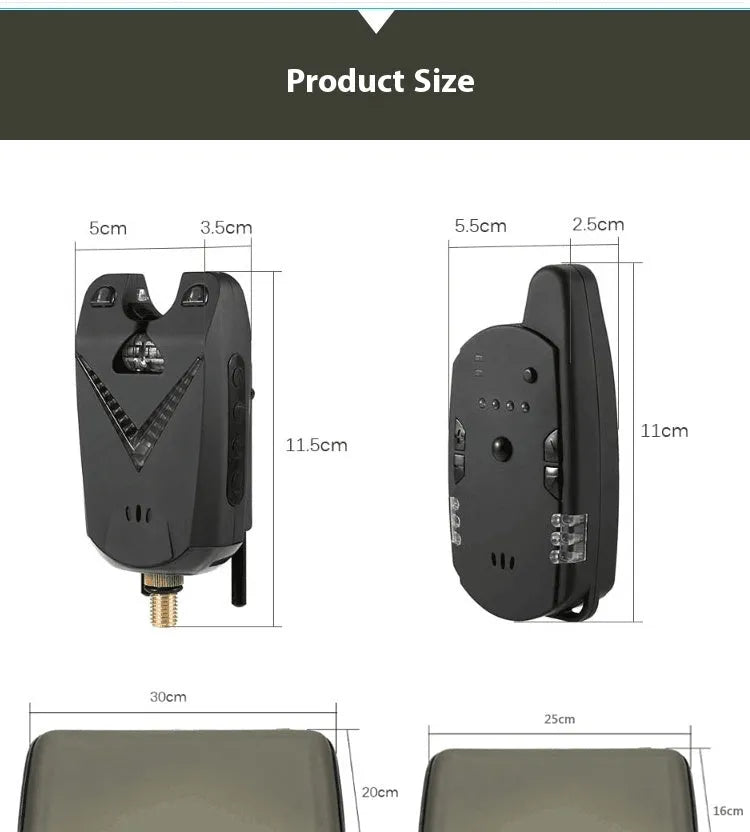 Wireless fishing electronic alarm with ABS housing for carp and coarse fishing