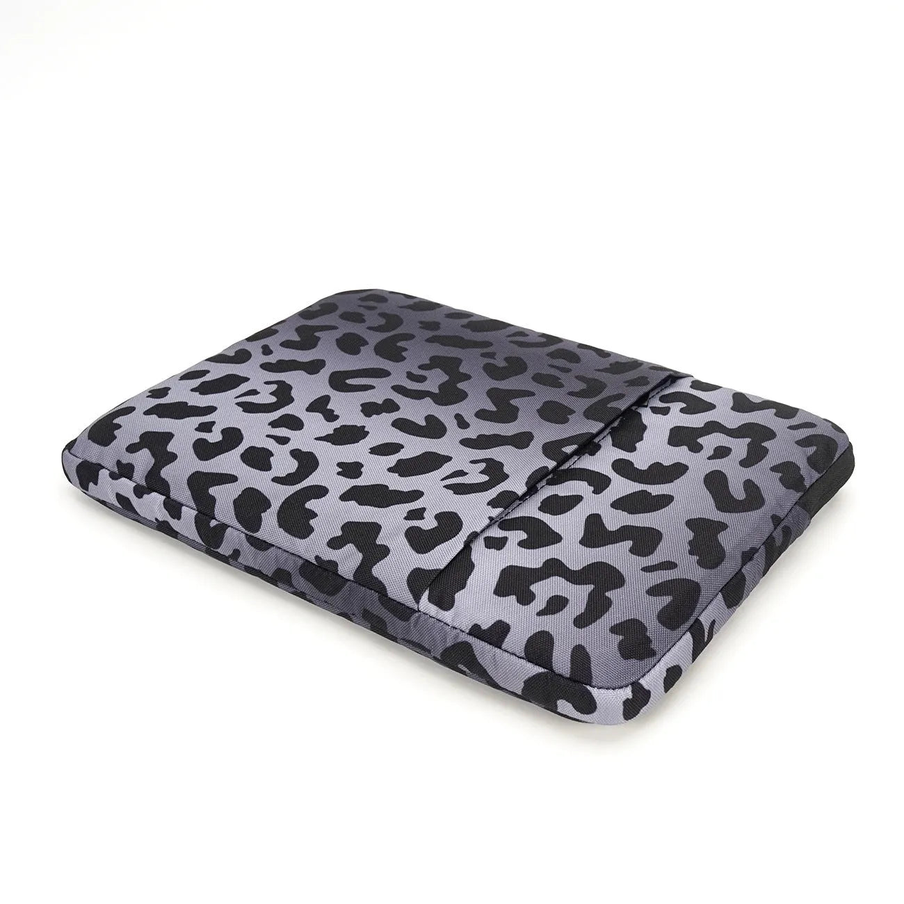 Leopard print laptop sleeve with flannel lining for 13-inch and 15.6-inch devices