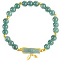 Jade blue water round bead bracelet with S925 silver size option in a simple women's high-rise style