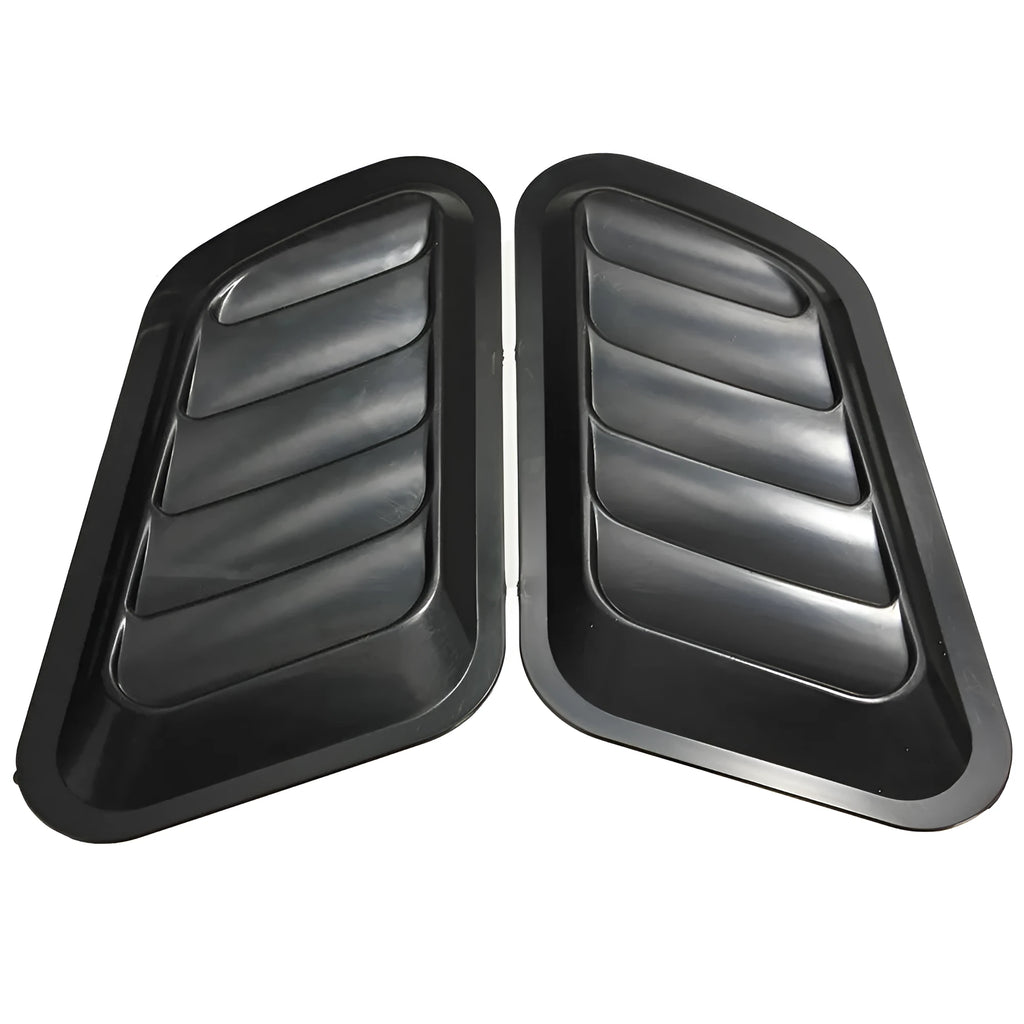 Car fake air outlet cover in ABS plastic, decorative body vent trim, black or white, 2-pack