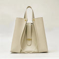 Genuine leather large capacity tote bag with suede lining in brown colour, 29cm x 8.5cm x 27cm