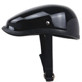 Japanese retro beret half helmet bright black fibreglass lightweight motorcycle electric bicycle