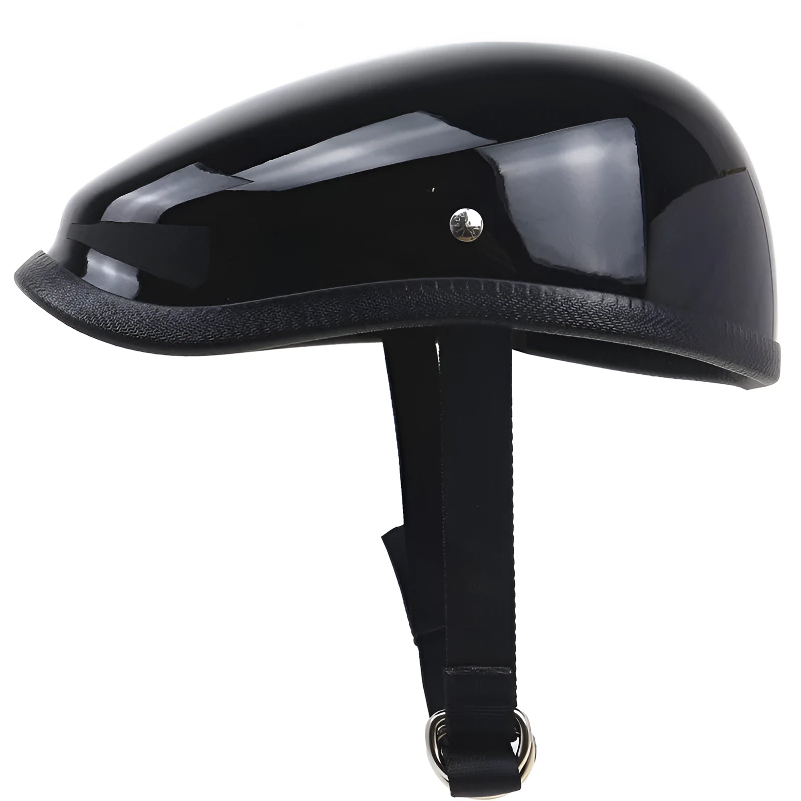 Japanese retro beret half helmet bright black fibreglass lightweight motorcycle electric bicycle