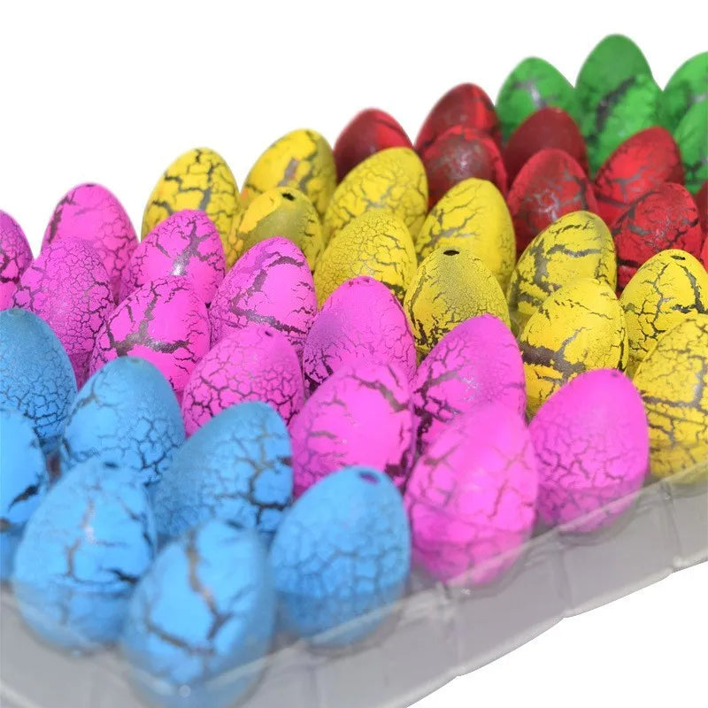 Dinosaur embryonated egg hydrophilic expansion educational toy in black crack finish, size 2x3cm, made of EVA.