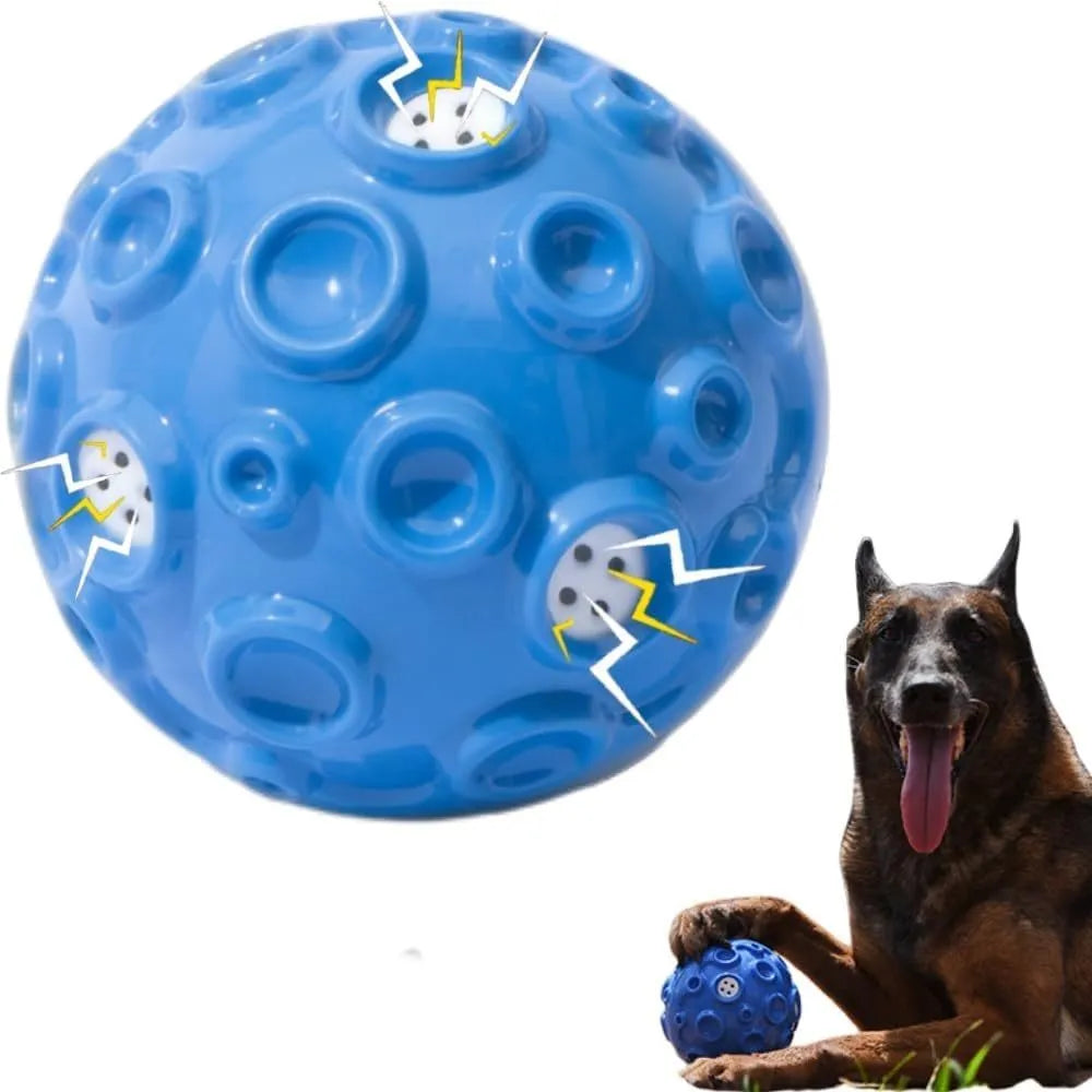 Colourful durable rubber dog toy ball with a bumpy texture for aggressive chewers.