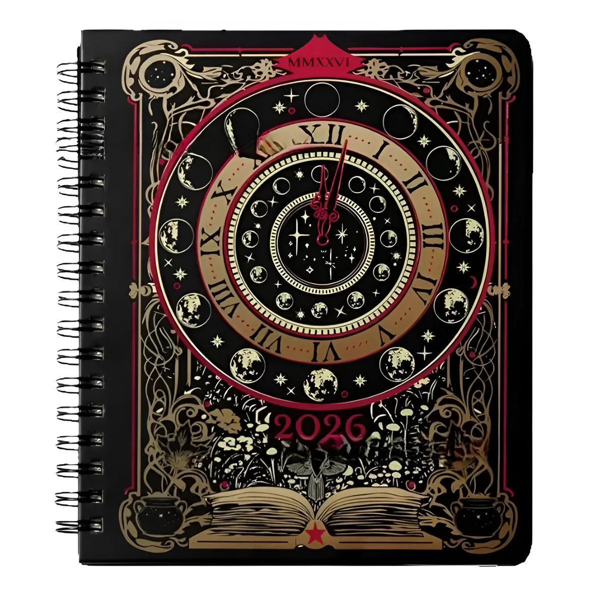 2026 weekly planner notepad with 100 pages, 80gsm paper, 21 x 14.5cm sheets and Black Clock or Harry Potter 2 cover