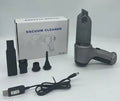 Brushless gold style wireless charging car vacuum cleaner with dust bucket, showing compact 165mm x 140mm x 90mm size.