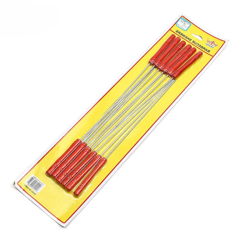 Electroplated small single fish grilling net with wooden handle and metal mesh for barbecue use
