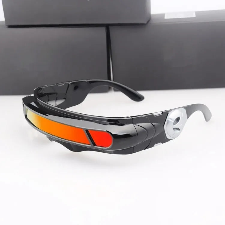 Polarised sports sunglasses with PC frame in three colour options: blue mercury, grey sheet, and red mercury