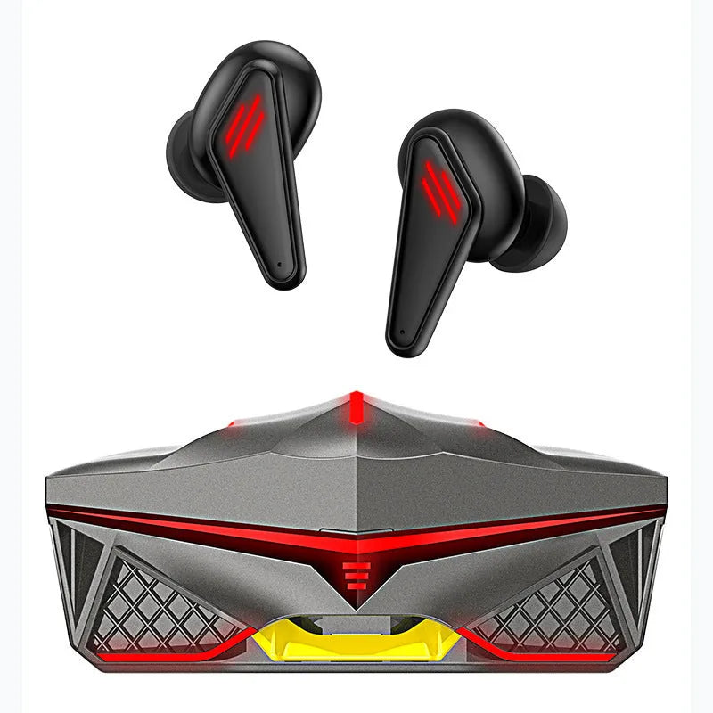 K98 Black wireless Bluetooth earphones with charging bay for e-sports gaming and daily use