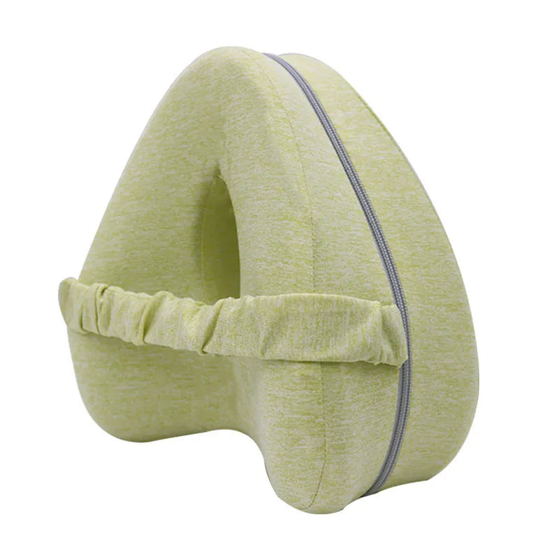 Heart-shaped dark blue memory foam leg pillow measuring 25x23x13cm for adult use