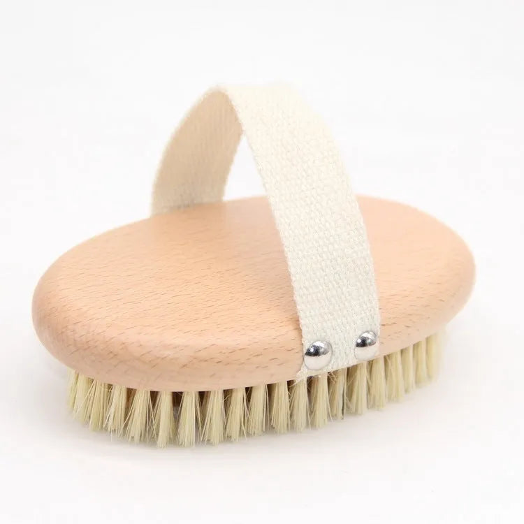 Soft boar bristle pet palm brush with ergonomic cotton band for short-haired dogs and cats, 13.5 x 8.5 cm