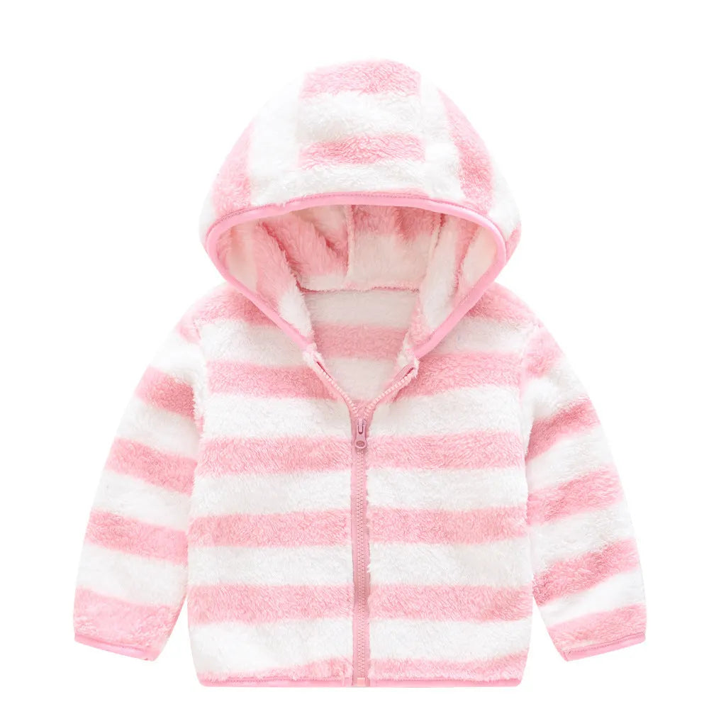 Infant toddler bear ears solid colour hoodie jacket with zipper front, cotton lining, and long sleeves, available in multiple colours
