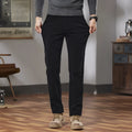 Slim fit straight corduroy trousers in cotton, mid waist, four colours, sizes 28-40