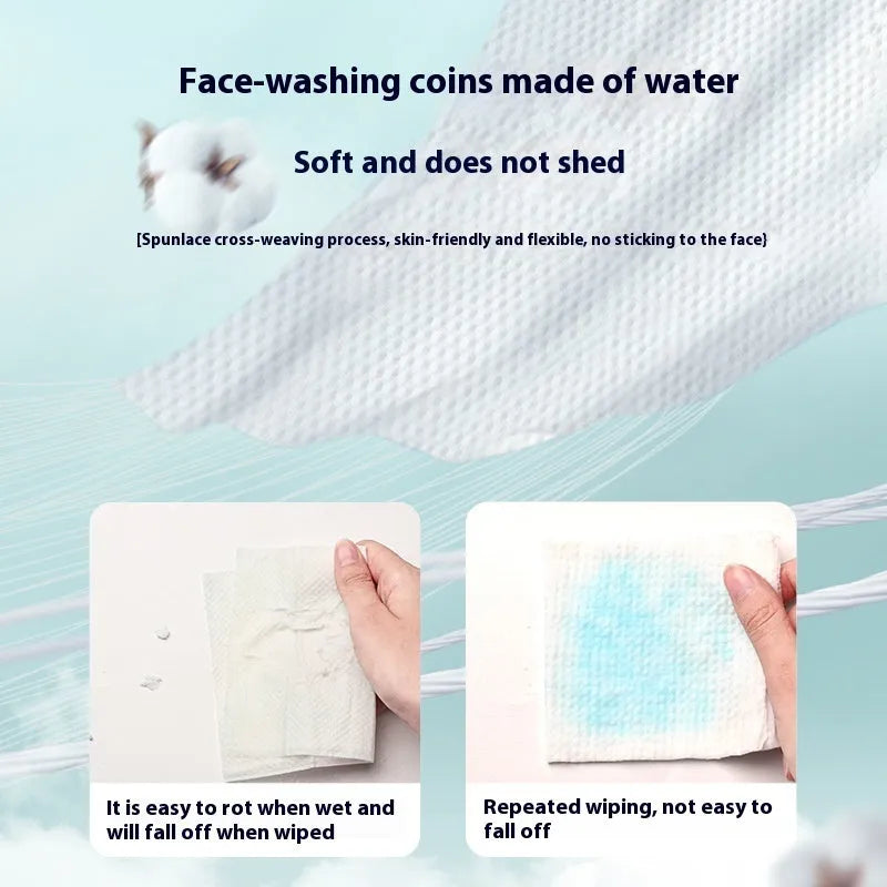 Disposable face cloth roll with hanging design, 100 sheets, viscose and polyester blend