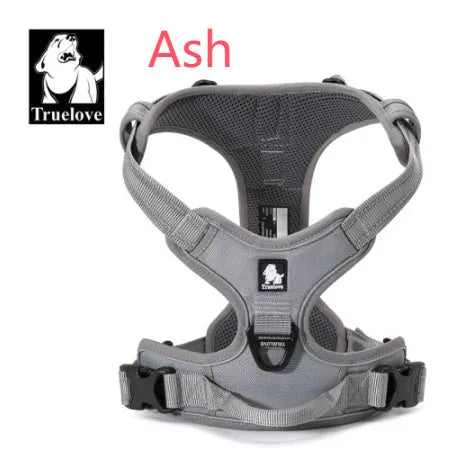Truelove padded reflective nylon dog harness with front and back clips, orange colour
