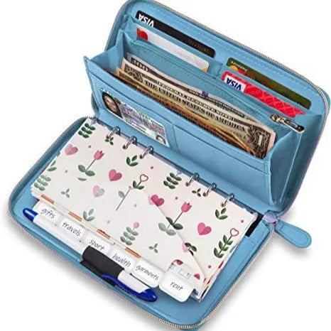 Anti-theft RFID blocking card holder wallet in multiple colours showing PU leather construction and nylon lining