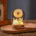 Spherical dandelion glass night light ornament in gradient colours