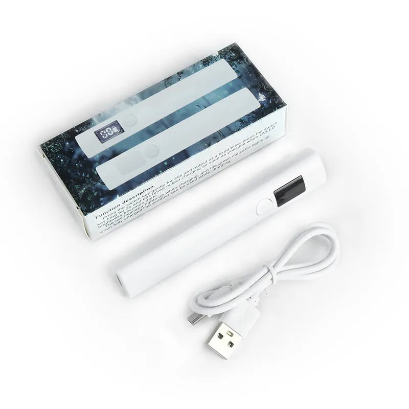Hot Lamp MINI-Z07 rechargeable handheld in-line LED nail lamp with digital display in white