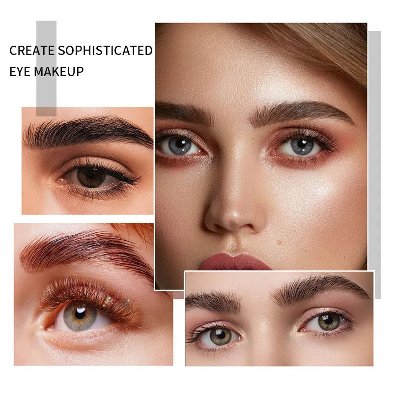 Eyebrow glue with brush applicator for shaping natural eyebrows, available in pink and white transparent formulas