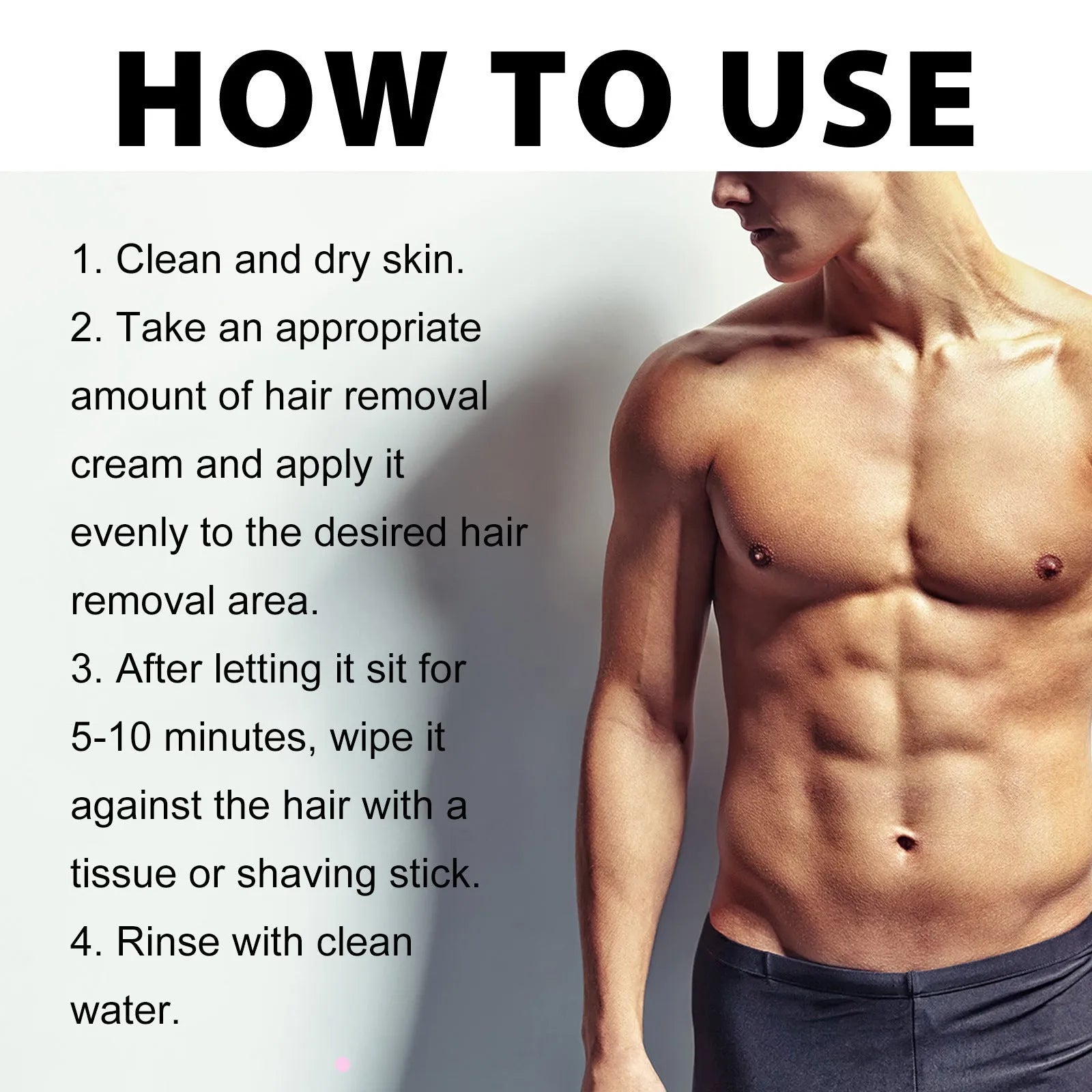 100ml tube of men's mild hair removal cream for beard, lip, armpit, hand, and leg hair.