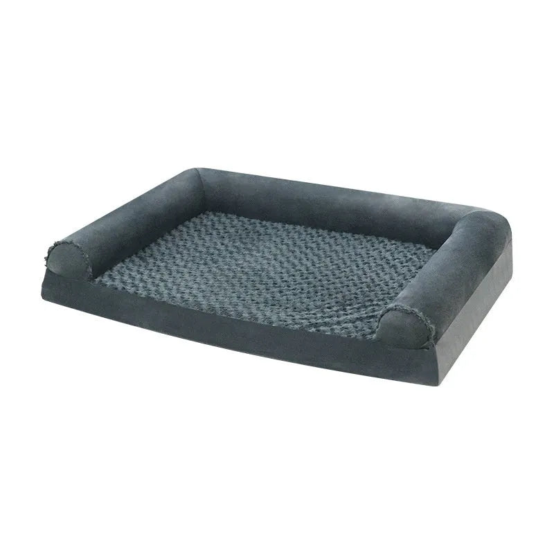 Portable foldable cloth dog kennel for medium large dogs in light grey and dark grey, shown in L XL 2XL sizes.