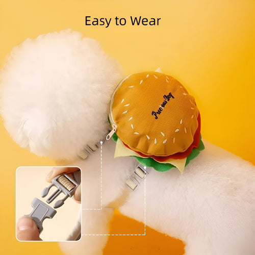Cartoon hamburger design adjustable escape-proof vest leash for dog with backpack