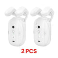 White WiFi smart curtain robot for Roman rod rails with 4000mAh battery and USB charging