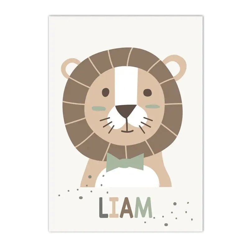 Frameless Nordic lion animal wall canvas decorative painting in compact sizes 10x15cm 13x18cm 15x20cm
