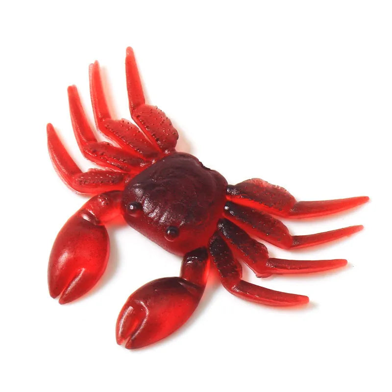 8cm PVC soft crab fishing lure in brown and red colour variations