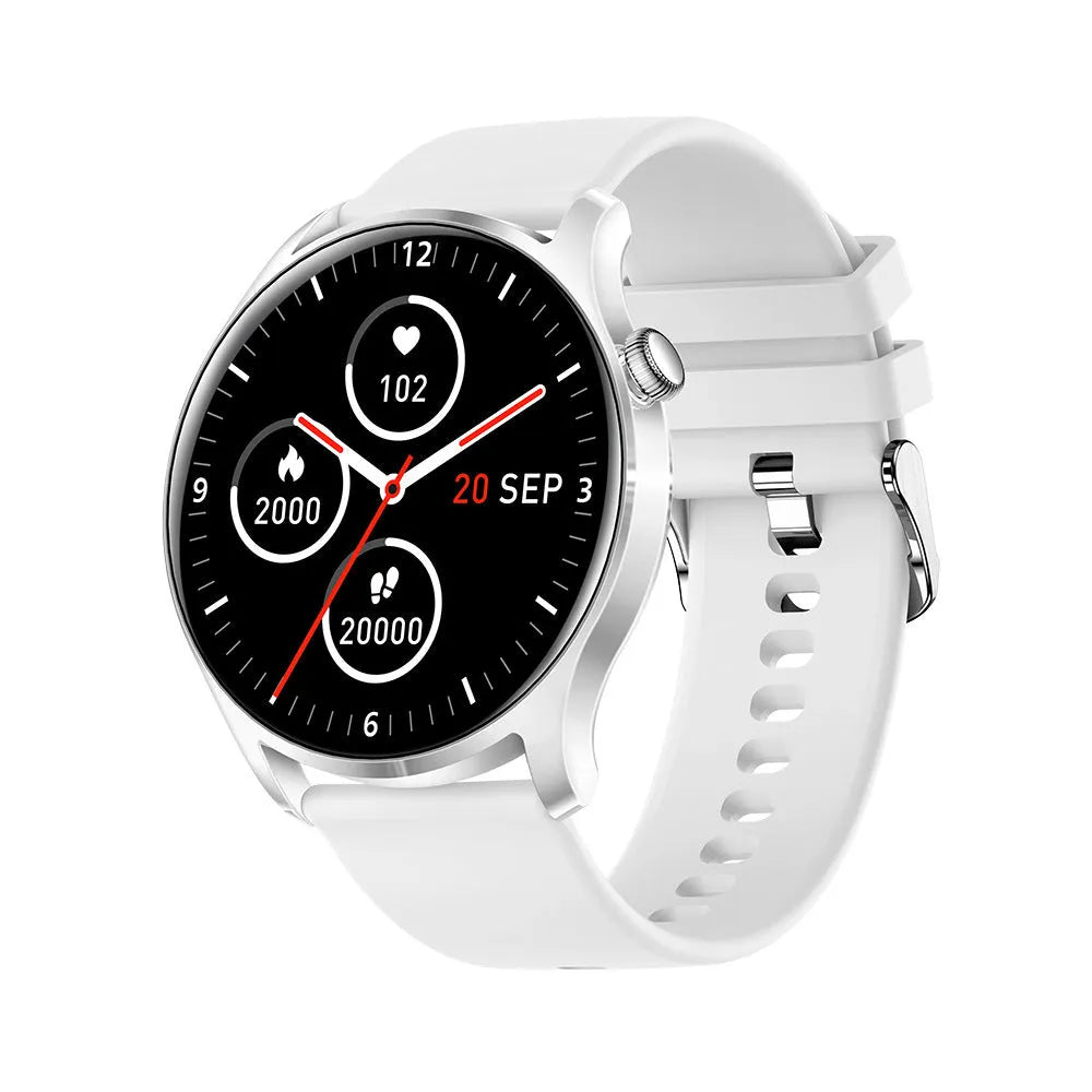 Bluetooth smart watch with heart rate and blood pressure monitoring on wrist