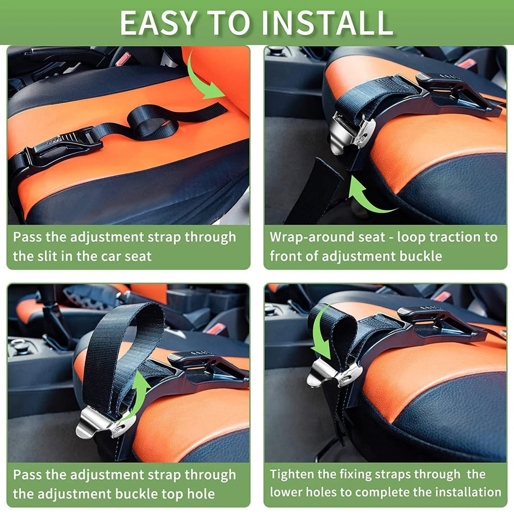 Black ABS pregnancy safety belt adjuster with metal buckle for vehicle seat belt comfort