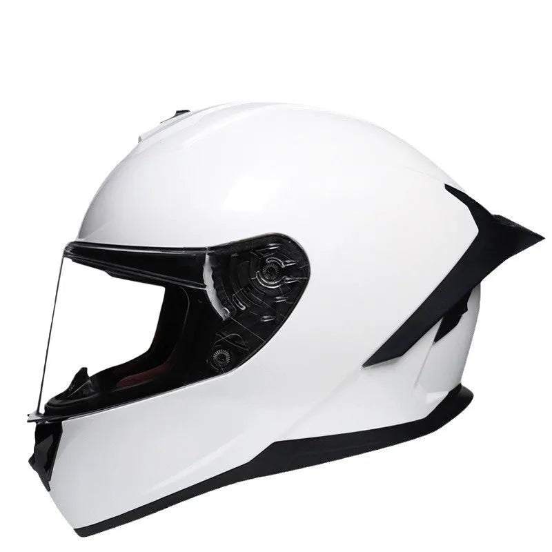Big tail motorcycle helmet in ABS, shown in a matte black finish with sizes M to XXL