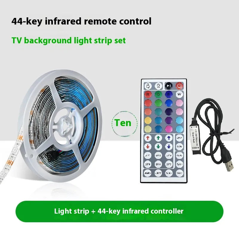 24-key mini Bluetooth RGB controller with DC head for 5050 LED light bars, 5-24V input.