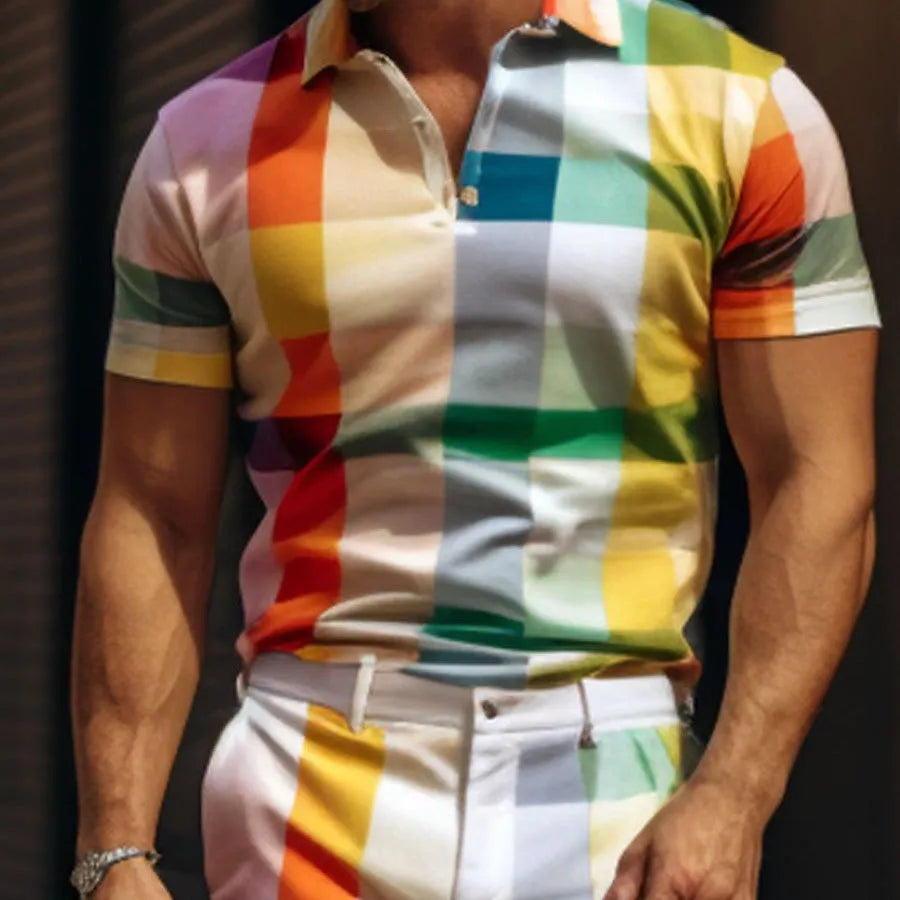 Men's slim fit digital print T-shirt in polyester fibre, short sleeves, colour style G32P1102, size range S to 6XL