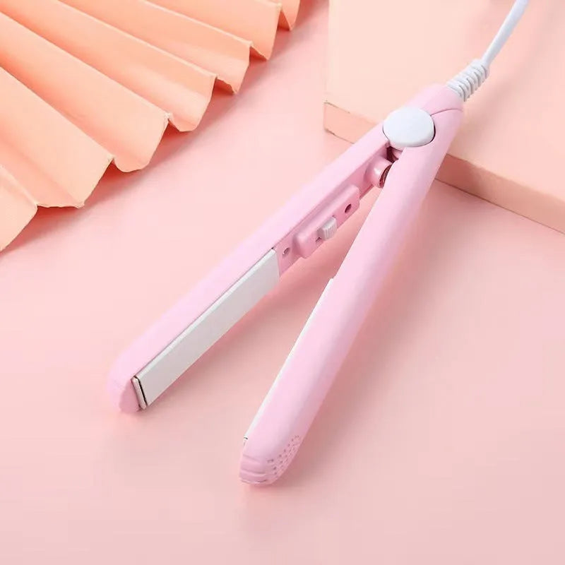 Blue mini hairdressing splint iron with storage box for styling bangs and perms