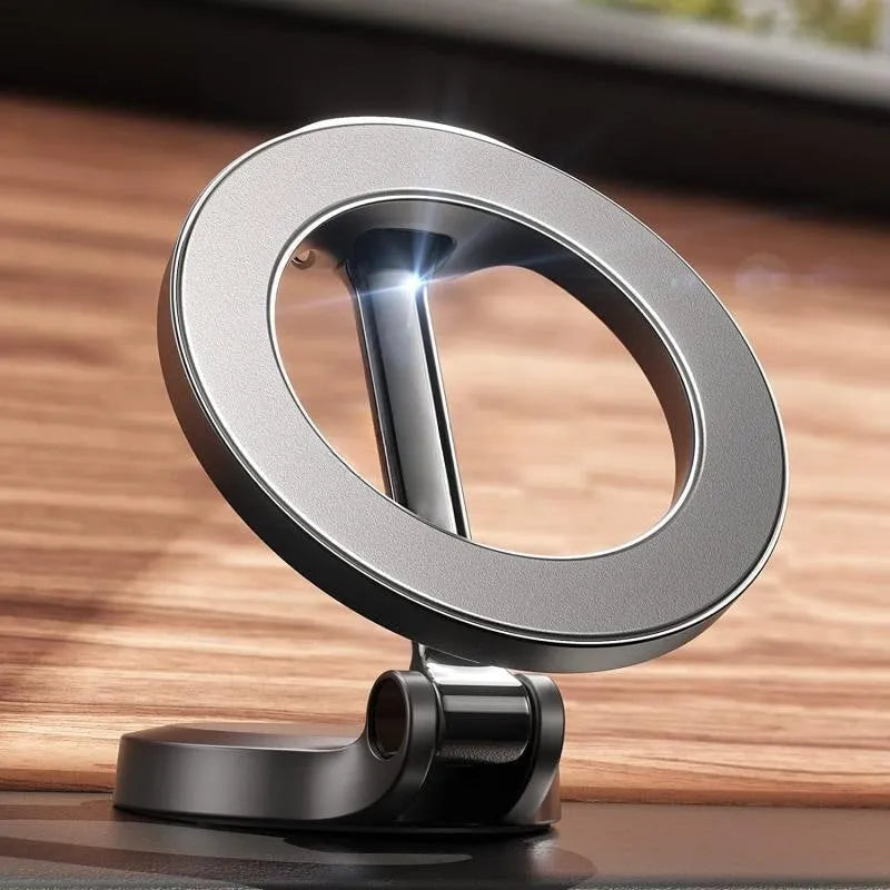 All-metal foldable magnetic phone mount for car dashboard in Qian Colour.