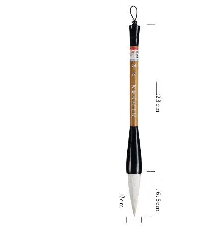 Large traditional Chinese writing brush with wolf and sheep hair bristles for calligraphy and painting.