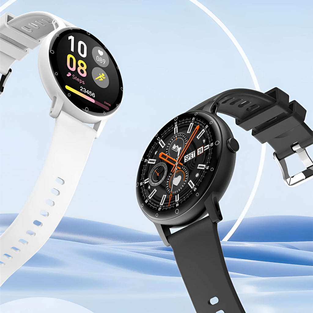 Smart watch with 1.39-inch TFT screen, TPU wristband, 22mm strap, Black or White colour option